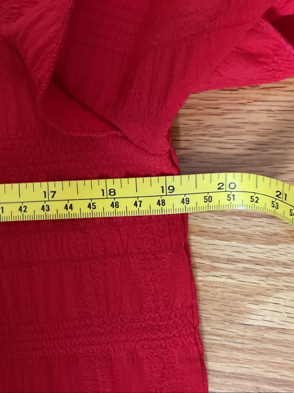 Velvet Red Ruffle Sleeve Tee - Picture 6 of 8